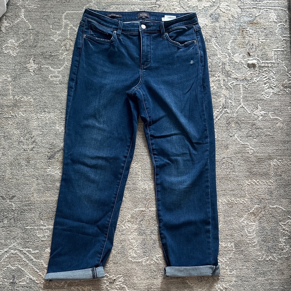 NYDJ Women's Dark Blue Boyfriend Jeans